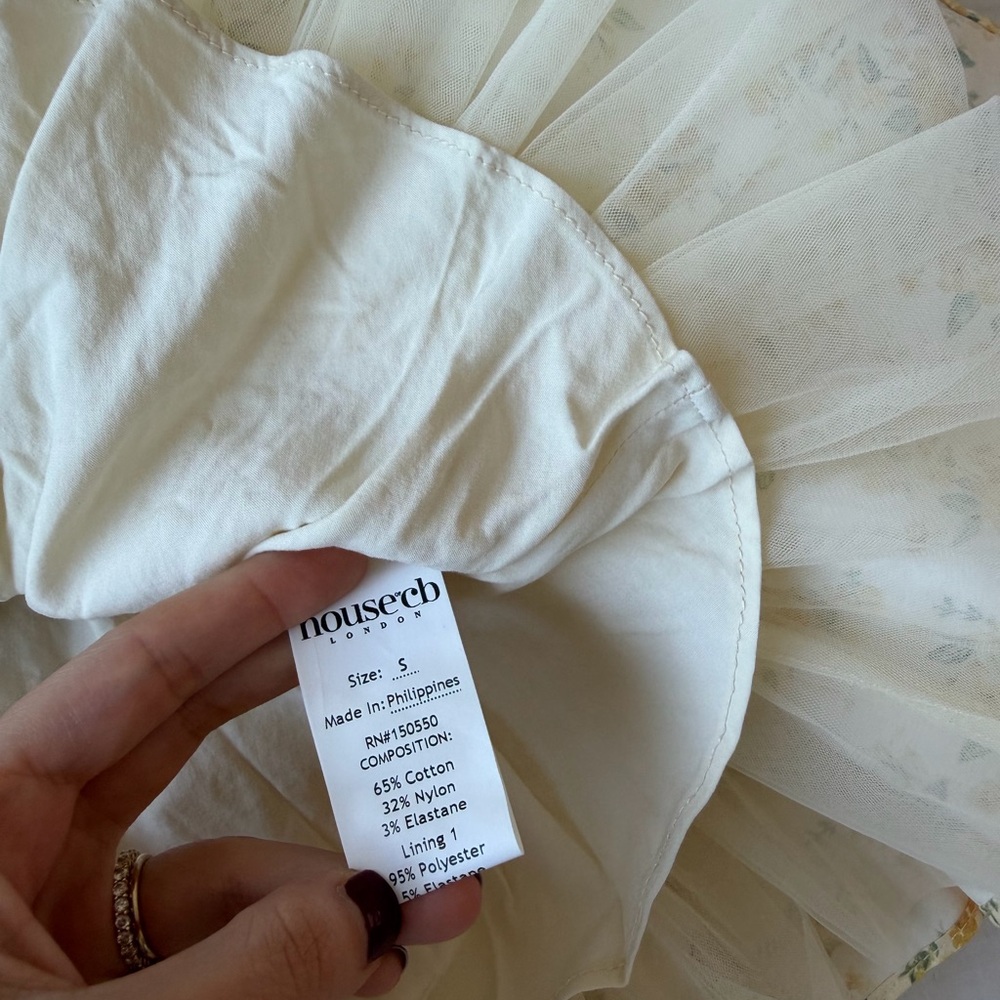 House of CB London Small Imani Buttercup Mini Dress Cotton - Picture 8 of 9